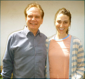 Sara Bareilles with her vocal coach John Deaver